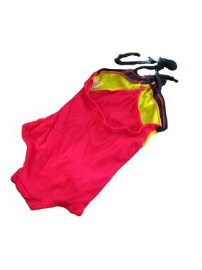 Girls Swimsuit Size 3T 3X NEW NWOT Vtg 80s One Piece NEON COLORBLOCK MADE USA